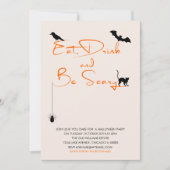 Eat Drink en wees eng Halloween-partijkaart Kaart (Voorkant)