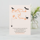 Eat Drink en wees eng Halloween-partijkaart Kaart (Staand voorkant)