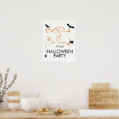 Eat Drink en wees eng Welkomstteken van halloween- Poster (Keuken)