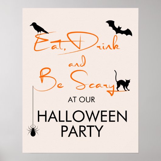 Eat Drink en wees eng Welkomstteken van halloween- Poster (Voorkant)