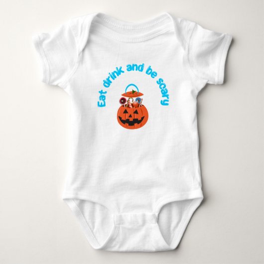 Eat, Drink en wees eng White Baby Jersey Bodysuit (Voorkant)
