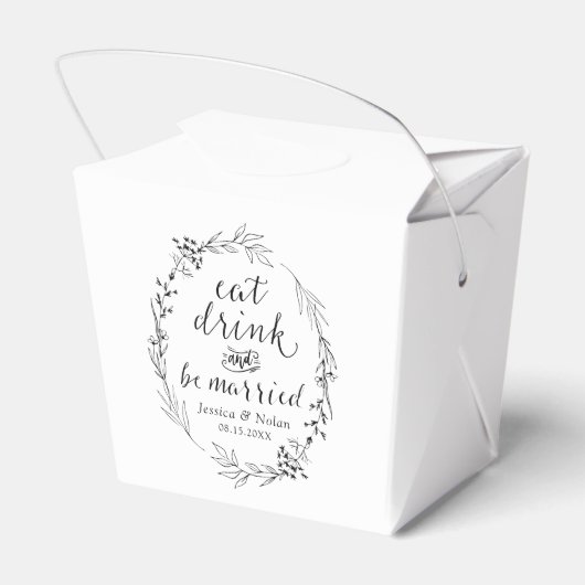 Eat Drink en wees gepersonaliseerd getrouwd Bedankdoosjes (Achterkant)