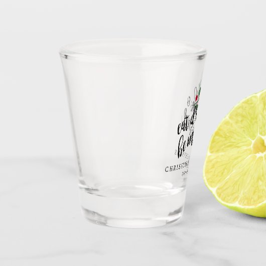 Eat Drink en wees gepersonaliseerd getrouwd Shot Glas (Links)