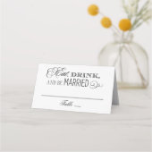 Eat Drink en wees getrouwd met Black Wedding Plaatskaartje (Voorkant)