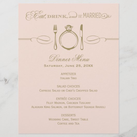 Eat Drink en wees getrouwd met Blush en Antiek bru (Voorkant)