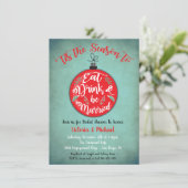 Eat Drink en wees getrouwd met een kerstcadeau Kaart (Staand voorkant)