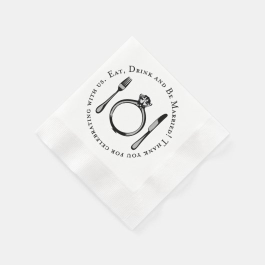 Eat Drink en wees getrouwd met een zwart-withuweli Servet (Hoek)