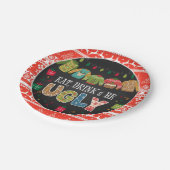 Eat Drink en wees lomp kerstfeestdag Papieren Bordje (Gekanteld)