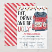 Eat Drink en wees lomp Sweater Kerstparty Kaart (Voorkant / Achterkant)