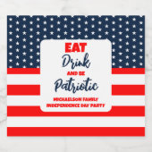Eat Drink en wees patriottisch op 4 juli Bier Etiket (Enkel label)