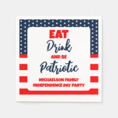 Eat Drink en wees patriottisch op 4 juli Servet (Voorkant)