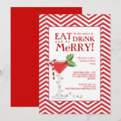 Eat Drink en wees vrolijk kerstfeest Kaart (Voorkant / Achterkant)