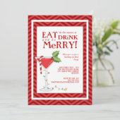 Eat Drink en wees vrolijk kerstfeest Kaart (Staand voorkant)
