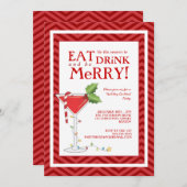 Eat Drink en wees vrolijk kerstfeest Kaart (Voorkant / Achterkant)