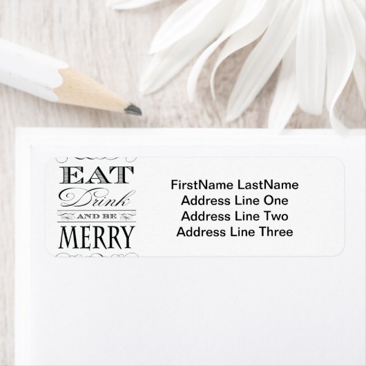 Eat Drink en wees vrolijk kerstgerei Etiket (Insitu)