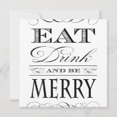 Eat Drink en wees vrolijk kerstgerei Kaart (Achterkant)