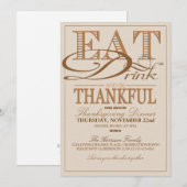 Eat Drink en zijn de Vermoedigende Uitnodigingen v (Voorkant / Achterkant)