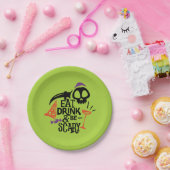 Eat Drink en zijn eng groene halloween party Papieren Bordje (Feest)