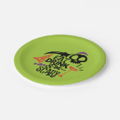 Eat Drink en zijn eng groene halloween party Papieren Bordje (Gekanteld)