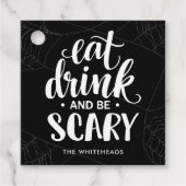Eat Drink en zijn eng Halloween Bedankjes Labels (Voorkant)