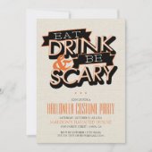 Eat Drink en zijn eng Halloween Part Invitation Kaart (Voorkant)