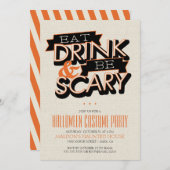 Eat Drink en zijn eng Halloween Part Invitation Kaart (Voorkant / Achterkant)