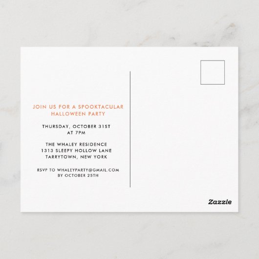 Eat, Drink en zijn eng Halloween Party Invitation Briefkaart (Achterkant)