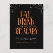 Eat, Drink en zijn eng Halloween Party Invitation Briefkaart (Voorkant)