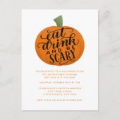 Eat, Drink en zijn eng Halloween Party Invitation Briefkaart (Voorkant)