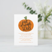 Eat, Drink en zijn eng Halloween Party Invitation Briefkaart (Staand voorkant)