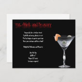 Eat Drink en zijn eng Halloween Party Invitation Kaart (Voorkant / Achterkant)