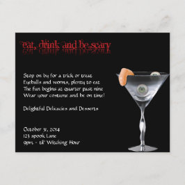 Eat Drink en zijn eng Halloween Party Invitation Kaart