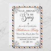 Eat, Drink en zijn eng Halloween Party Invite Kaart (Voorkant)