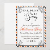 Eat, Drink en zijn eng Halloween Party Invite Kaart (Voorkant / Achterkant)