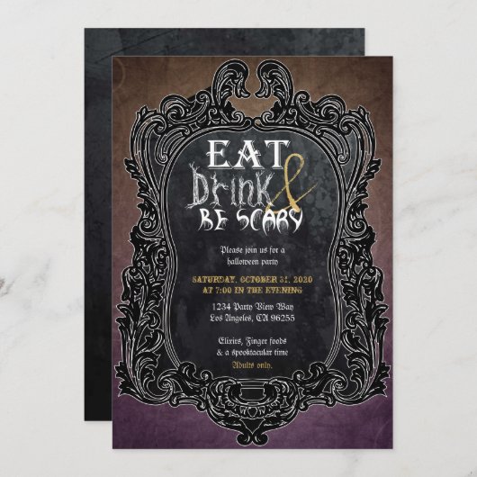 Eat Drink en zijn eng Halloween Party  Kaart (Voorkant / Achterkant)