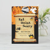 Eat Drink en zijn eng Halloween Party Kaart (Staand voorkant)