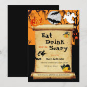 Eat Drink en zijn eng Halloween Party Kaart (Voorkant / Achterkant)