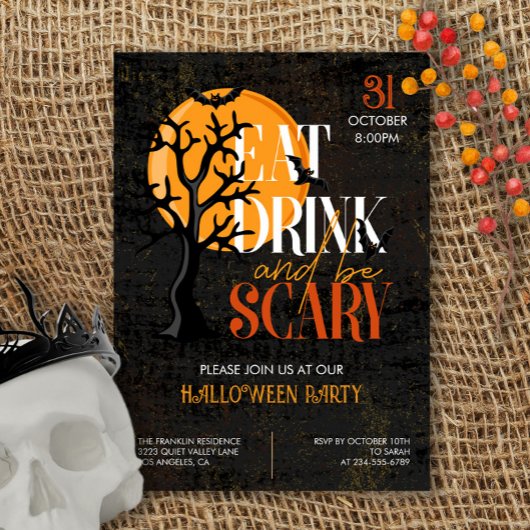 Eat Drink en zijn eng Halloween Party Kaart