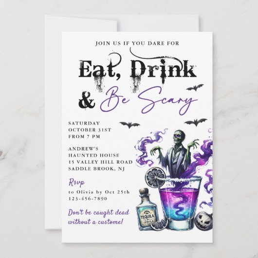 Eat Drink en zijn eng Halloween Party Kaart (Voorkant)