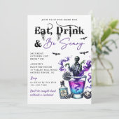 Eat Drink en zijn eng Halloween Party Kaart (Staand voorkant)
