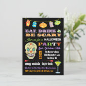 Eat drink en zijn eng Halloween Party-uitnodiginge Kaart (Staand voorkant)
