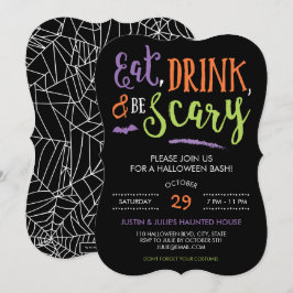 Eat Drink en zijn eng Halloween Party Uitnodiginge Kaart