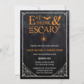 Eat, Drink en zijn eng Halloween Wedding Invite Kaart (Voorkant)