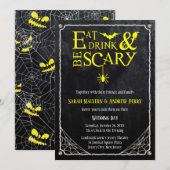 Eat, Drink en zijn eng Halloween Wedding Invite Kaart (Voorkant / Achterkant)