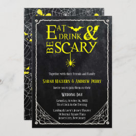 Eat, Drink en zijn eng Halloween Wedding Invite Kaart