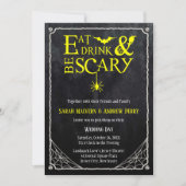 Eat, Drink en zijn eng Halloween Wedding Invite Kaart (Voorkant)