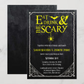 Eat, Drink en zijn eng Halloween Wedding Invite Kaart (Voorkant / Achterkant)