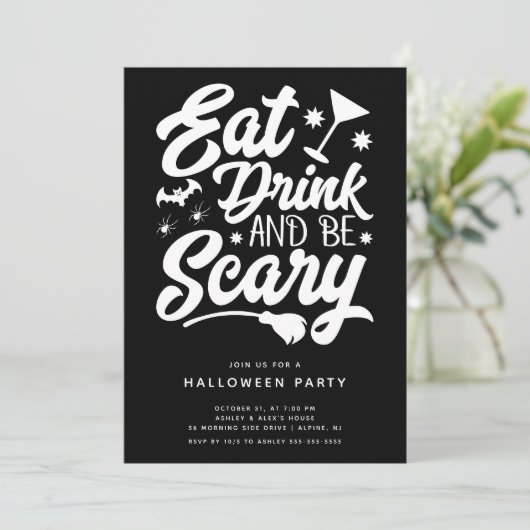 Eat Drink en zijn eng uitnodigend Kaart (Staand voorkant)