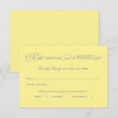 Eat Drink en zijn geel en grijs huwelijk RSVP Kaartje (Voorkant / Achterkant)
