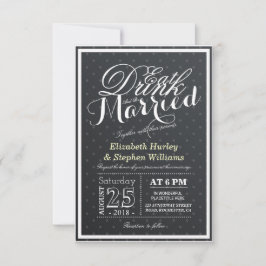 EAT-Drink en zijn gehuwd met zwarte en witte poolp Kaart